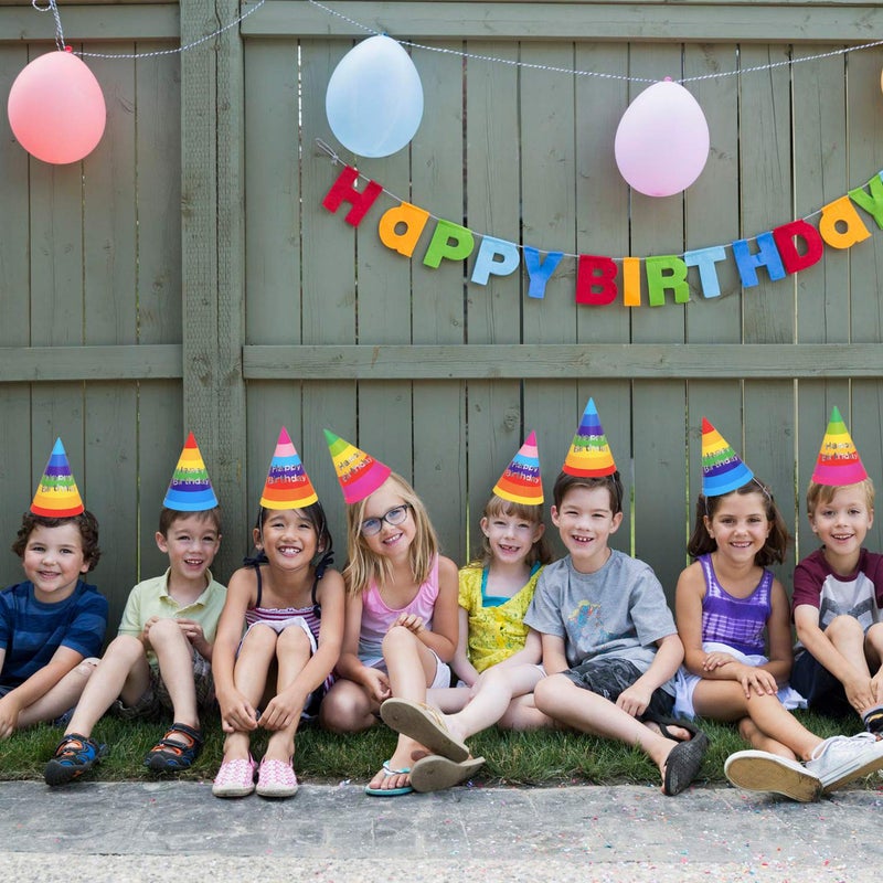 Rocutus Rainbow Birthday Party Hats  30 Pieces (RT-JNBGVFTGY) - Image 4